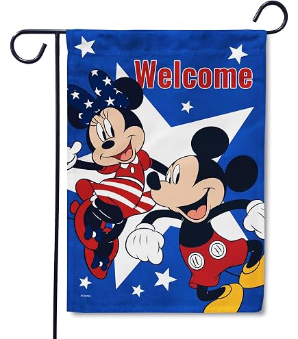 Amazon.com : Flagology.com, Disney Mickey and Minnie USA Welcome